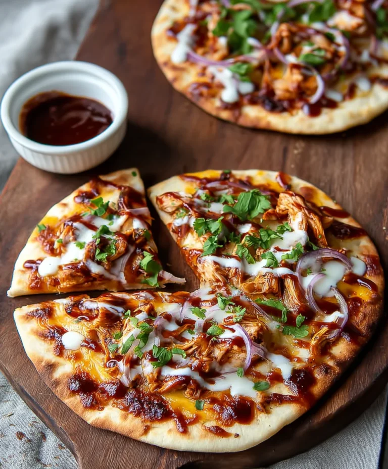 Easy BBQ Chicken Naan Pizza-Quick Weeknight Meal