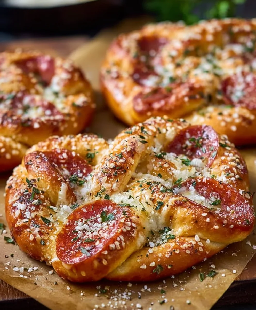 Garlic Butter Beef Beef Pepperoni Pizza Pretzels