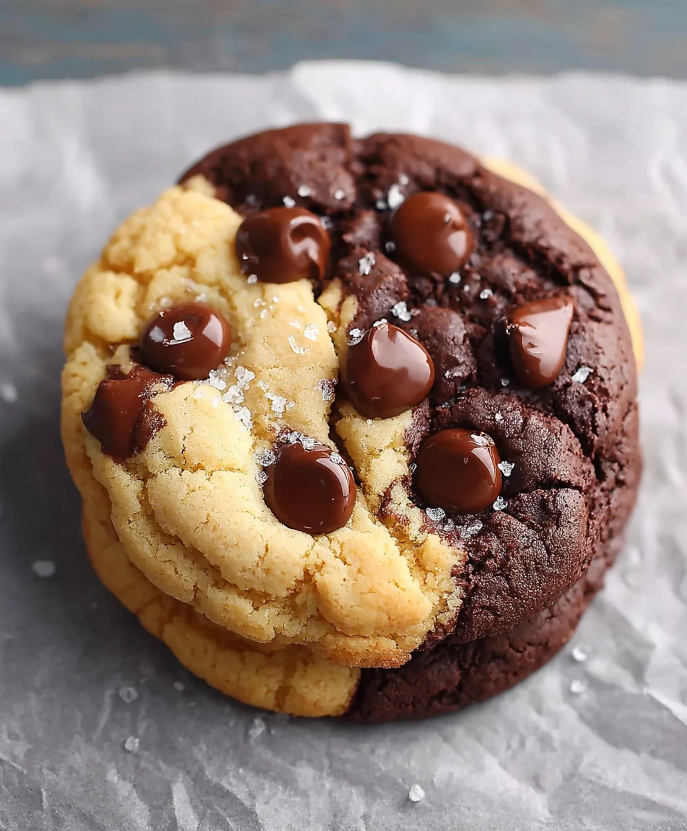 Chewy Brookie Cookies- Chocolate Chip Brownie Delight