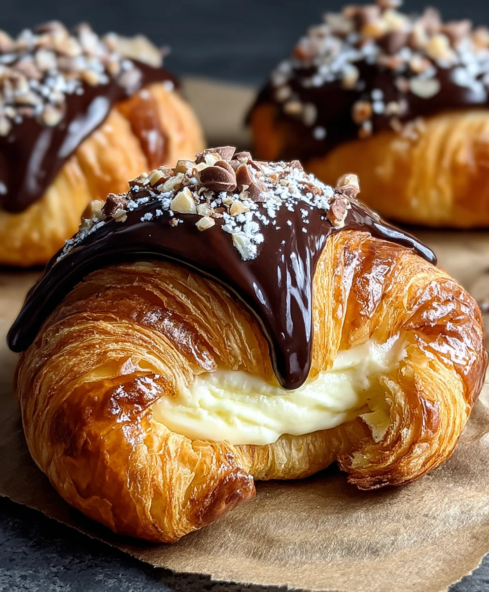 Boston Cream Pie Croissants - Decadent Dessert Twist