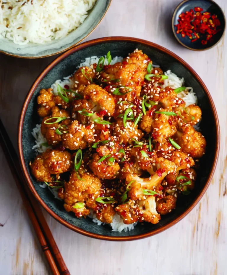 Sticky Sesame Cauliflower-Easy Vegan Appetizer