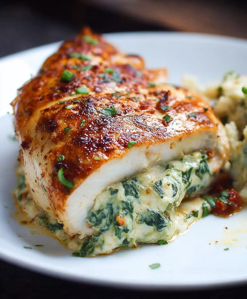 Spinach Stuffed Chicken Breasts-Easy & Delicious Dinner