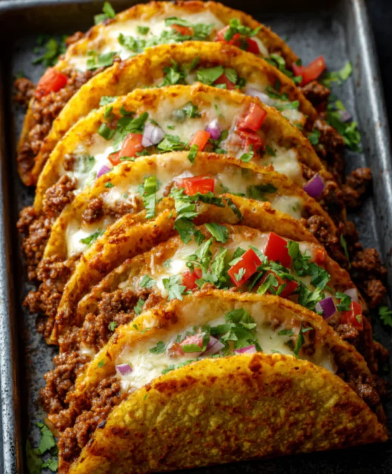 Oven Baked Cheesy Tacos – Crispy Loaded Beef Recipe