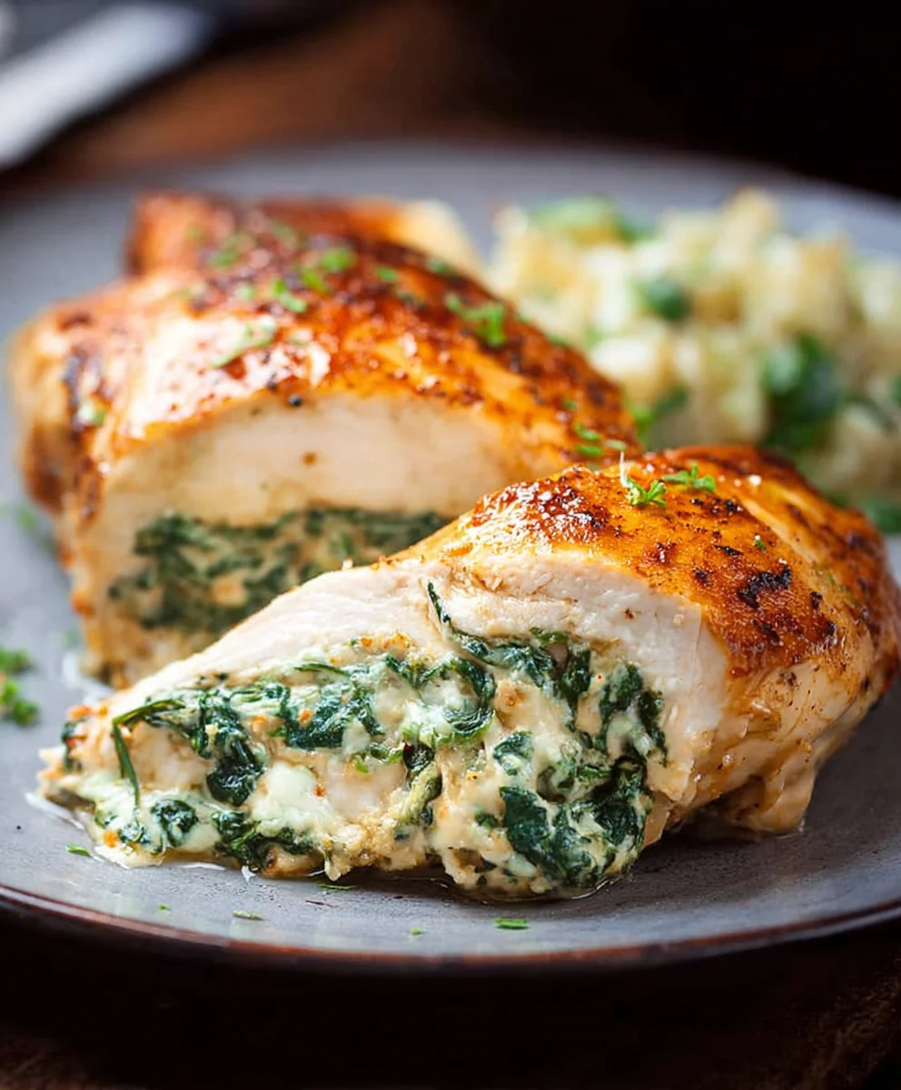 Spinach Stuffed Chicken Breasts-Easy & Delicious Dinner
