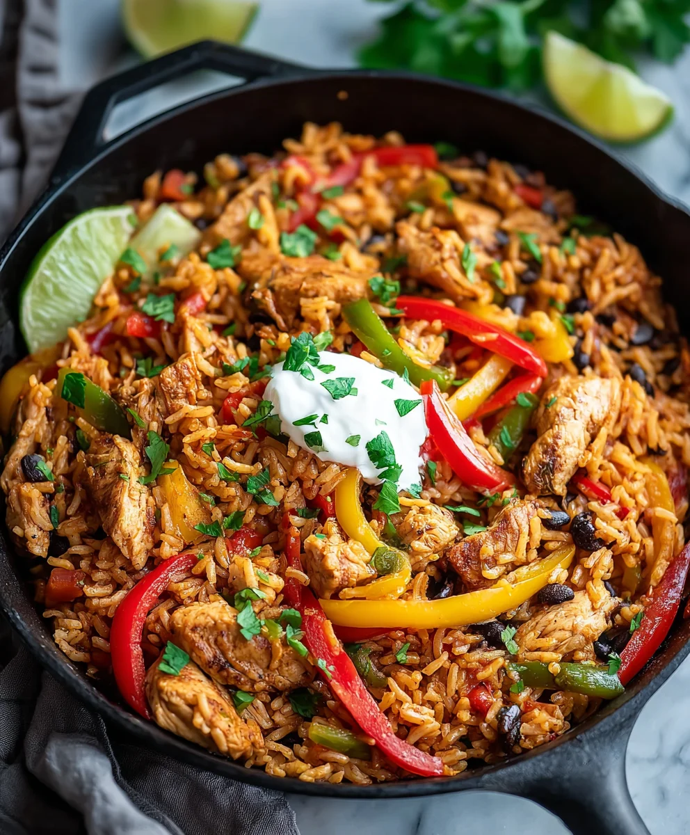 Easy One-Pan Fajita Beef Rice Bowls