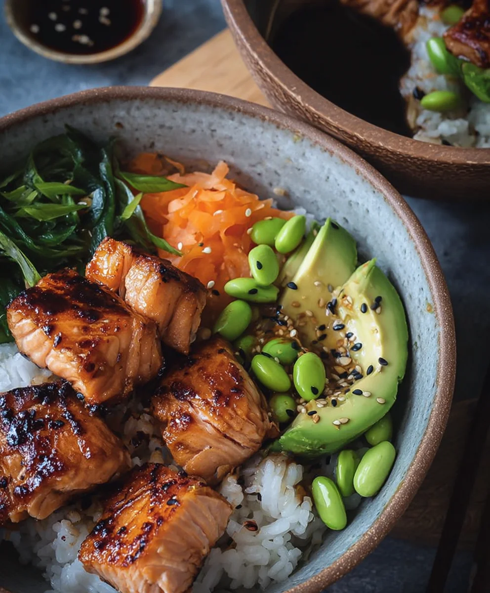 Gluten Free Teriyaki Salmon Sushi Bowl Recipe