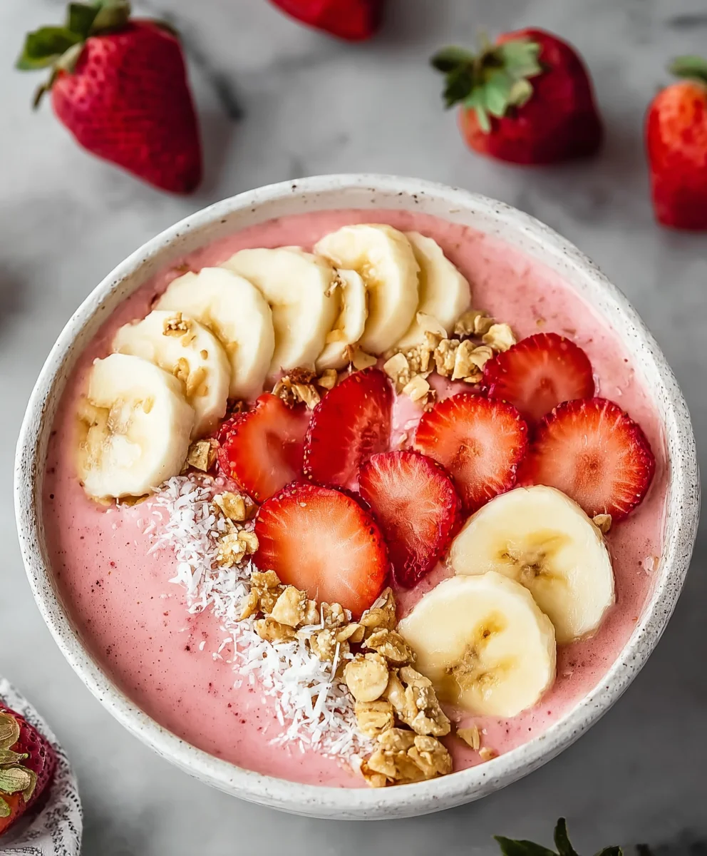 Strawberry Banana Smoothie Bowl- Easy & Delicious Recipe