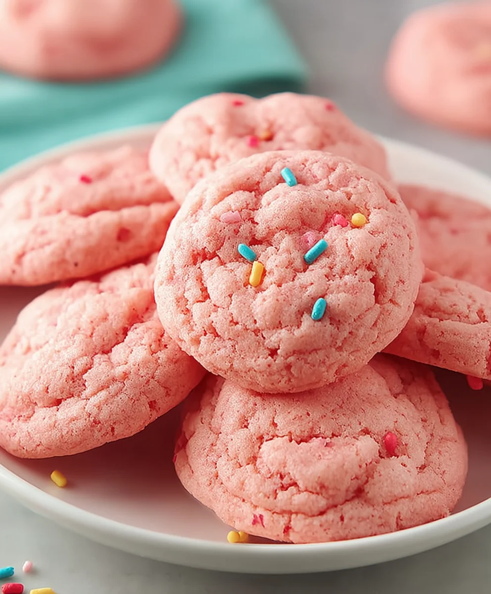 Easy Strawberry Cake Mix Cookies Recipe