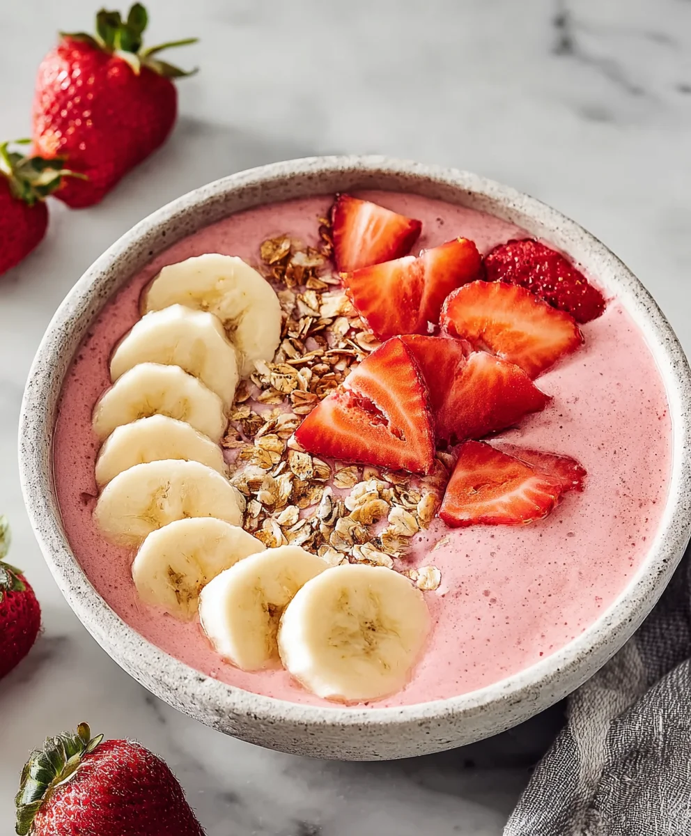 Strawberry Banana Smoothie Bowl- Easy & Delicious Recipe