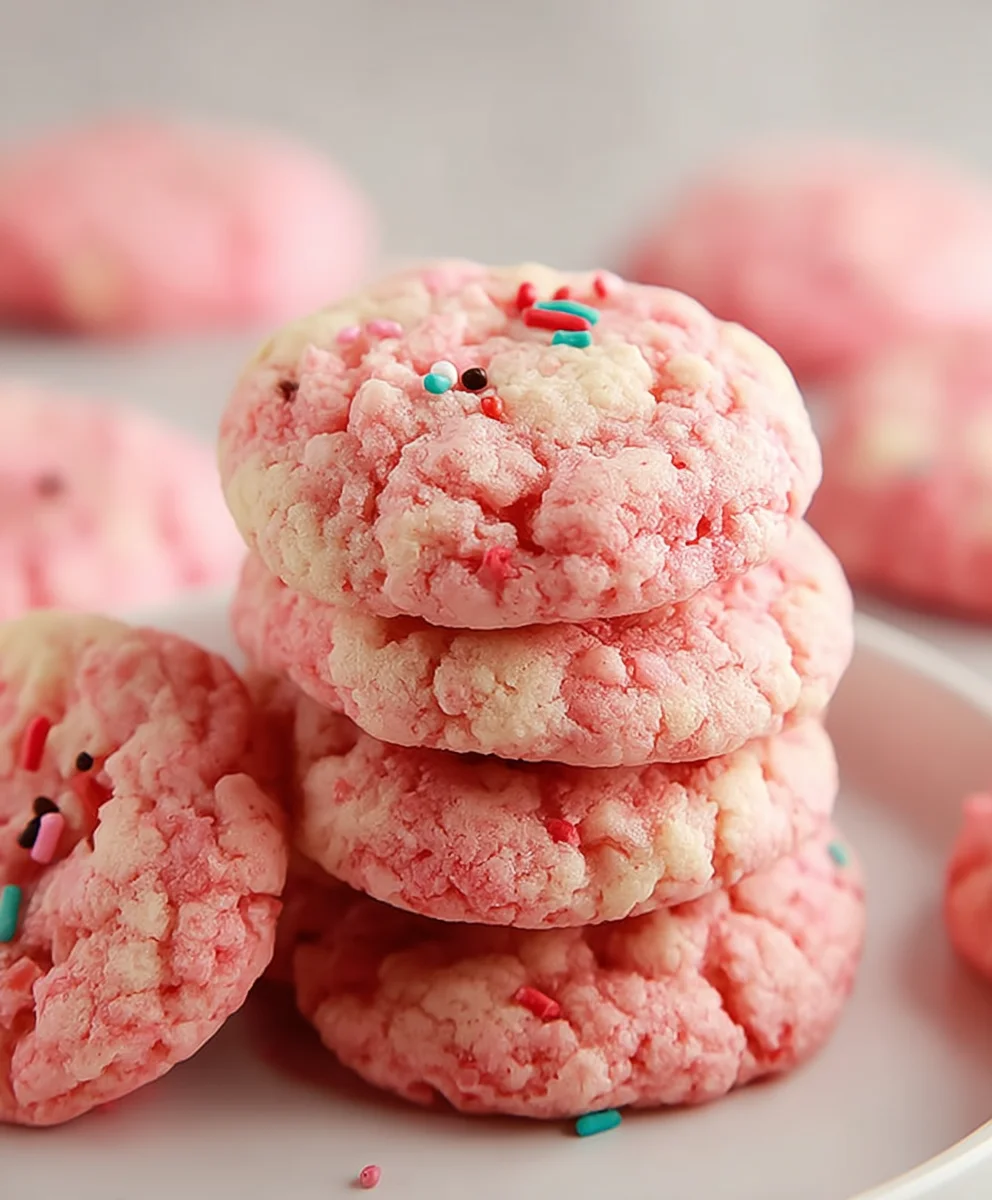 Easy Strawberry Cake Mix Cookies Recipe