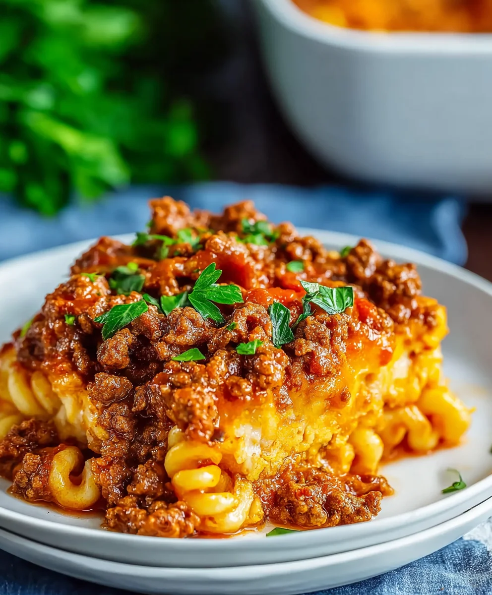 Easy Beef Sloppy Joe Casserole-Quick & Delicious
