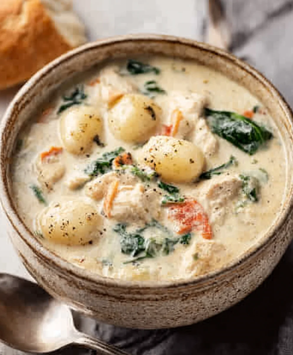 Copycat Olive Garden Chicken Gnocchi Soup Recipe