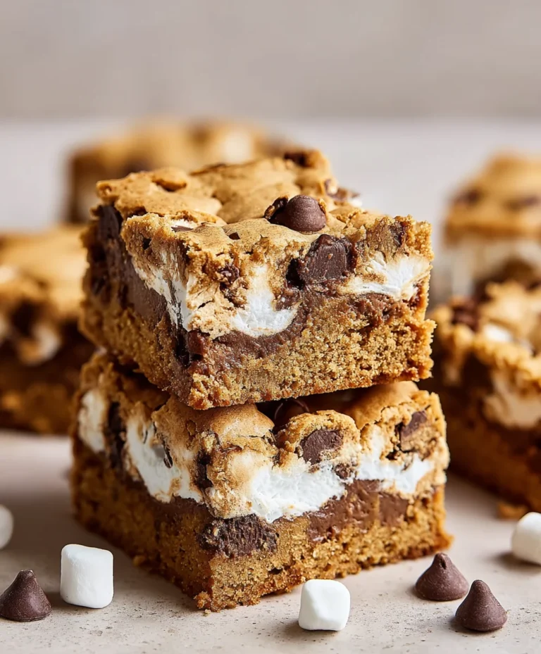 Peanut Butter Smores Blondies-Sweet Dessert Bliss