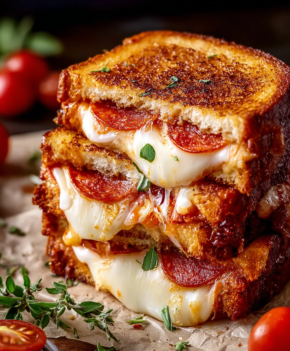 Beef Beef Pepperoni Pizza Grilled Cheese Recipe