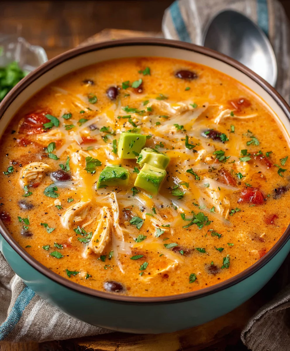 Easy Creamy Chicken Enchilada Soup Recipe