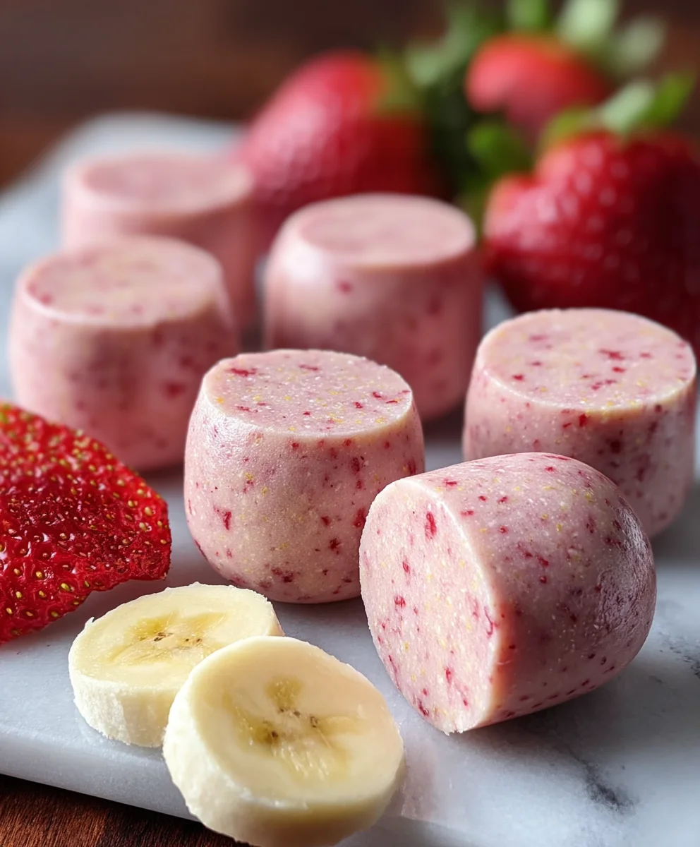 Strawberry Banana Dog Smoothie Bites - Healthy Treats