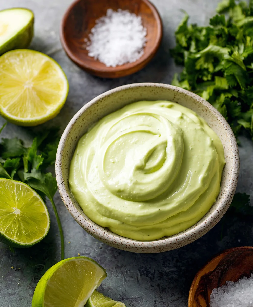 Creamy Avocado Crema - Tacos Salads & More