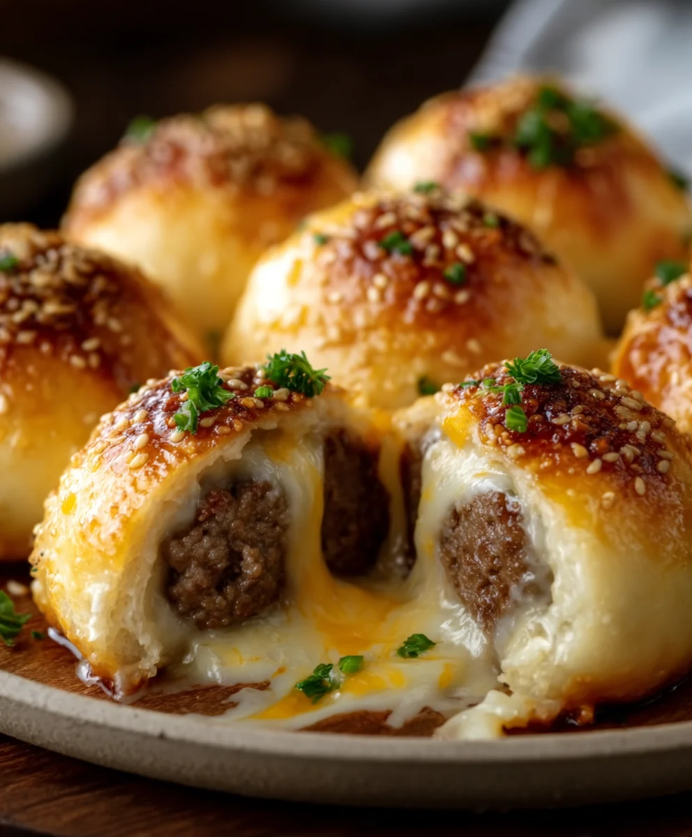 Garlic Parmesan Cheeseburger Bombs Irresistible Bites