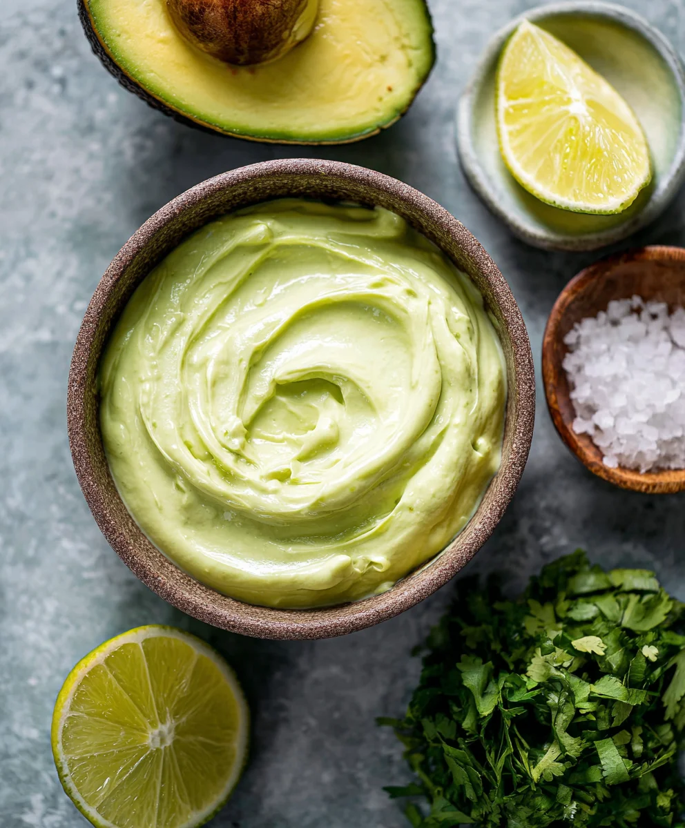 Creamy Avocado Crema - Tacos Salads & More