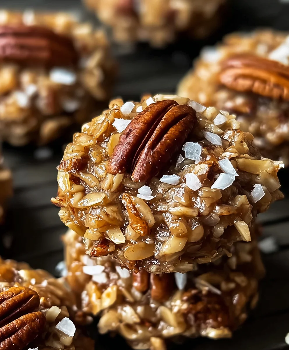No Bake Pecan Coconut Praline Cookies-Easy Treat