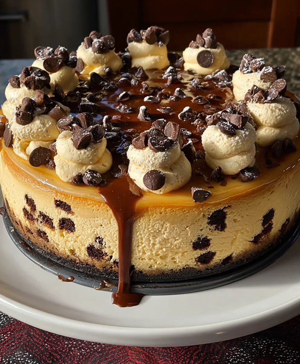 Chocolate Chip Cookie Cheesecake-Decadent Dessert