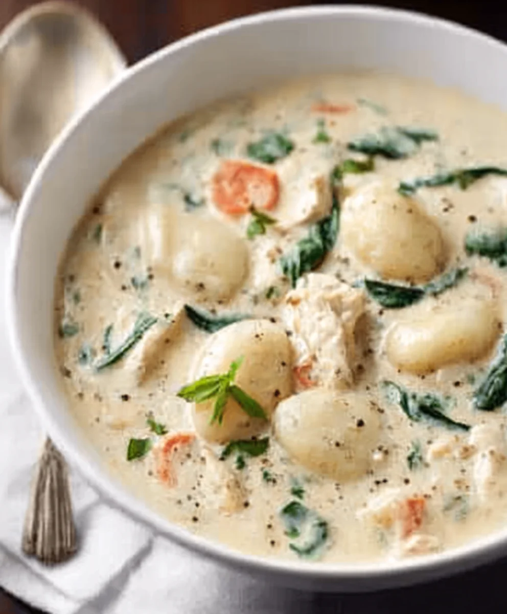 Copycat Olive Garden Chicken Gnocchi Soup Recipe