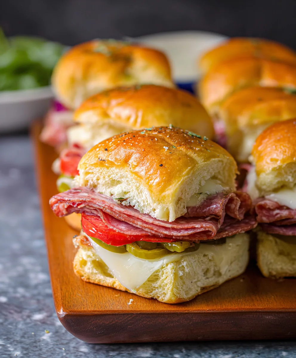 Hot Beef Italian Sub Sliders-Easy Party Appetizer