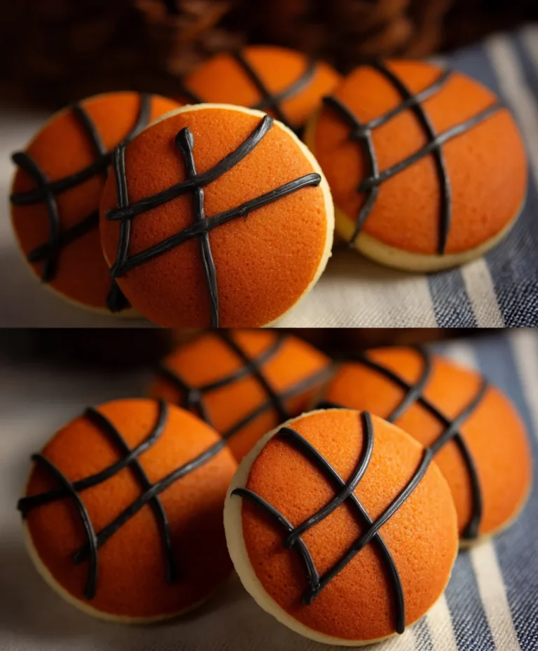Easy Piping Basketball Cookies Recipe