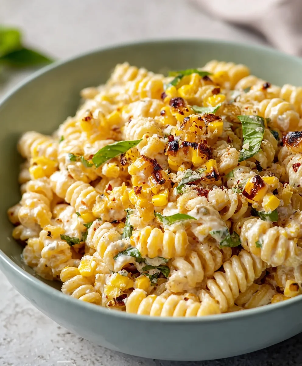 Creamy Street Corn Pasta Salad-Summer Favorite