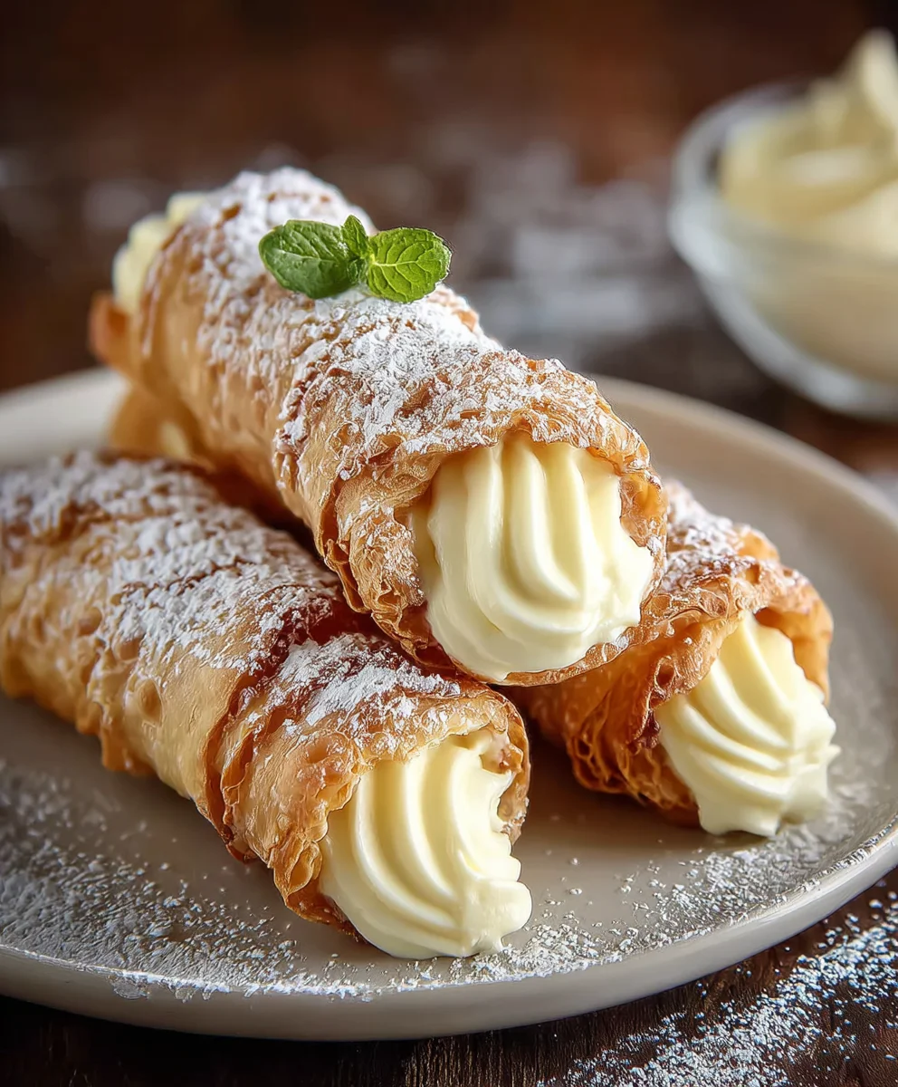 Easy Italian Cream Stuffed Cannoncini Recipe