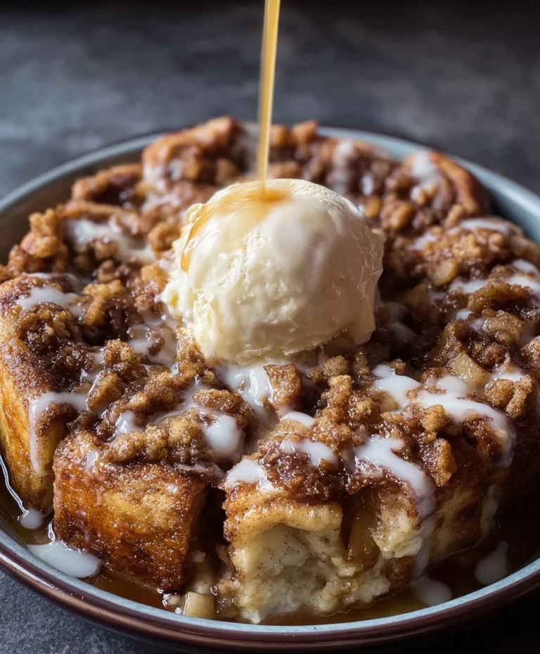 Apple Crisp Cinnamon Roll Casserole-Best Dessert