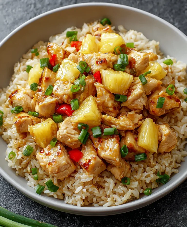 Sweet Pineapple Chicken Rice-Easy Weeknight Dinner