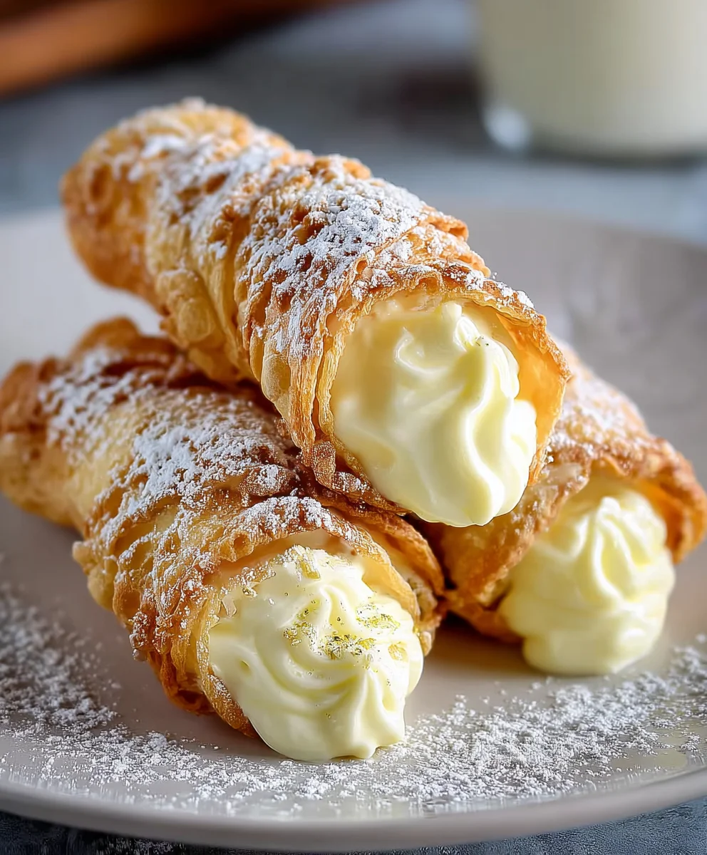 Easy Italian Cream Stuffed Cannoncini Recipe