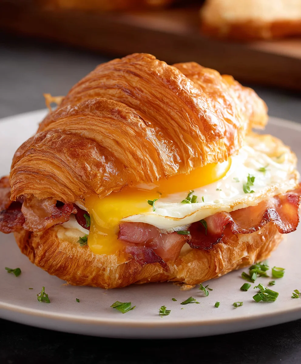 Easy Croissant Breakfast Sandwiches-Quick & Delicious Meal