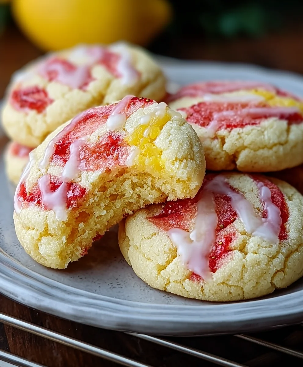 Strawberry Lemon Poundcake Cookies - Easy Recipe
