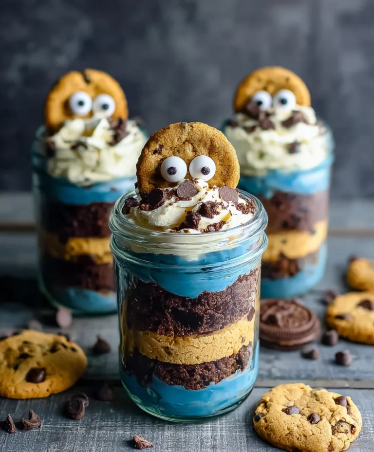 Cookie Monster Cake Jars-Fun Dessert Treat