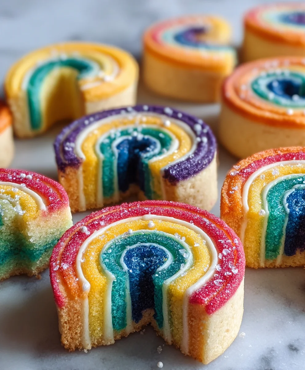 Piped Rainbow Shortbread Cookies- Easy Fun Treat