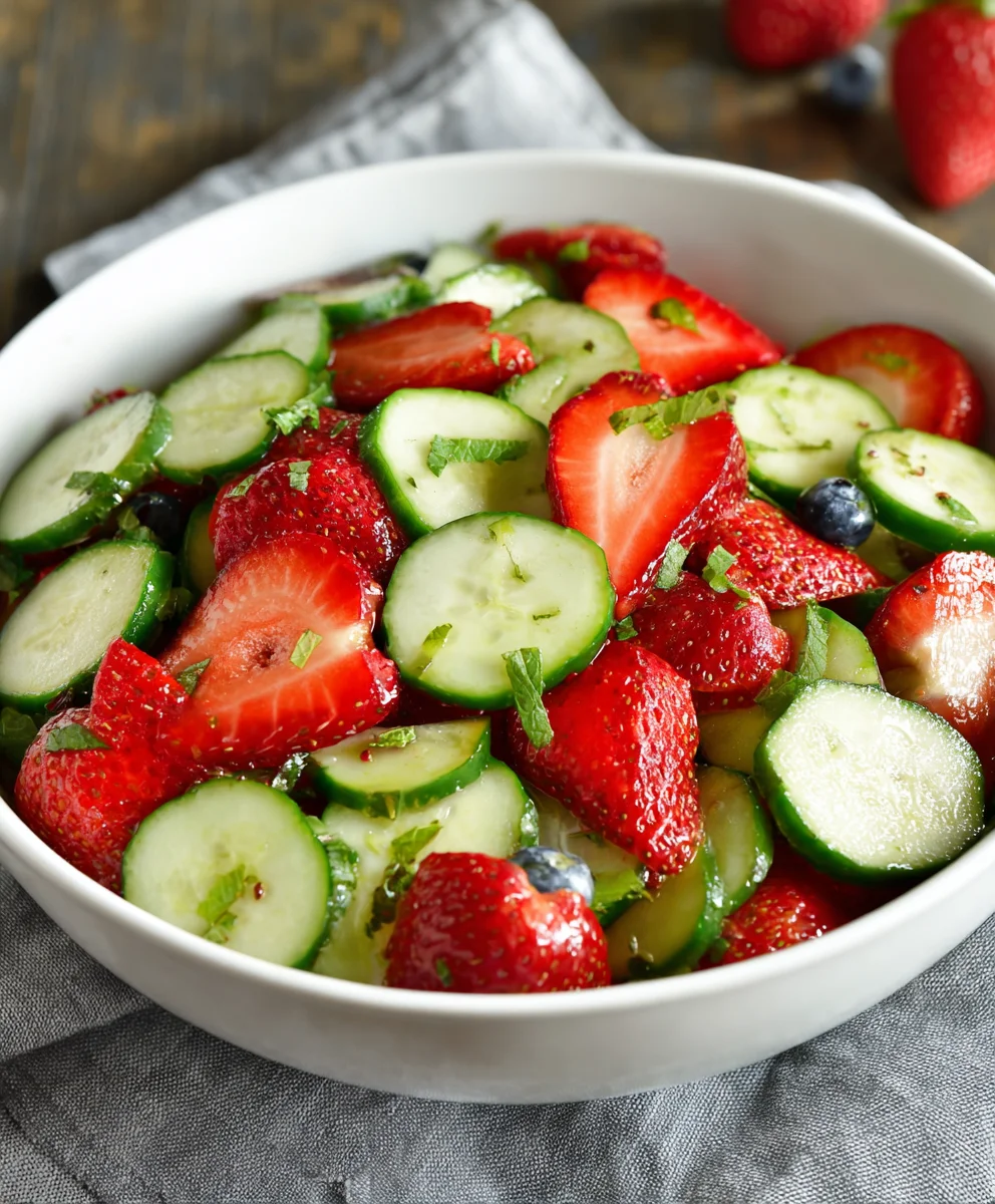 Refreshing Cucumber Strawberry Salad - Easy Summer Recipe