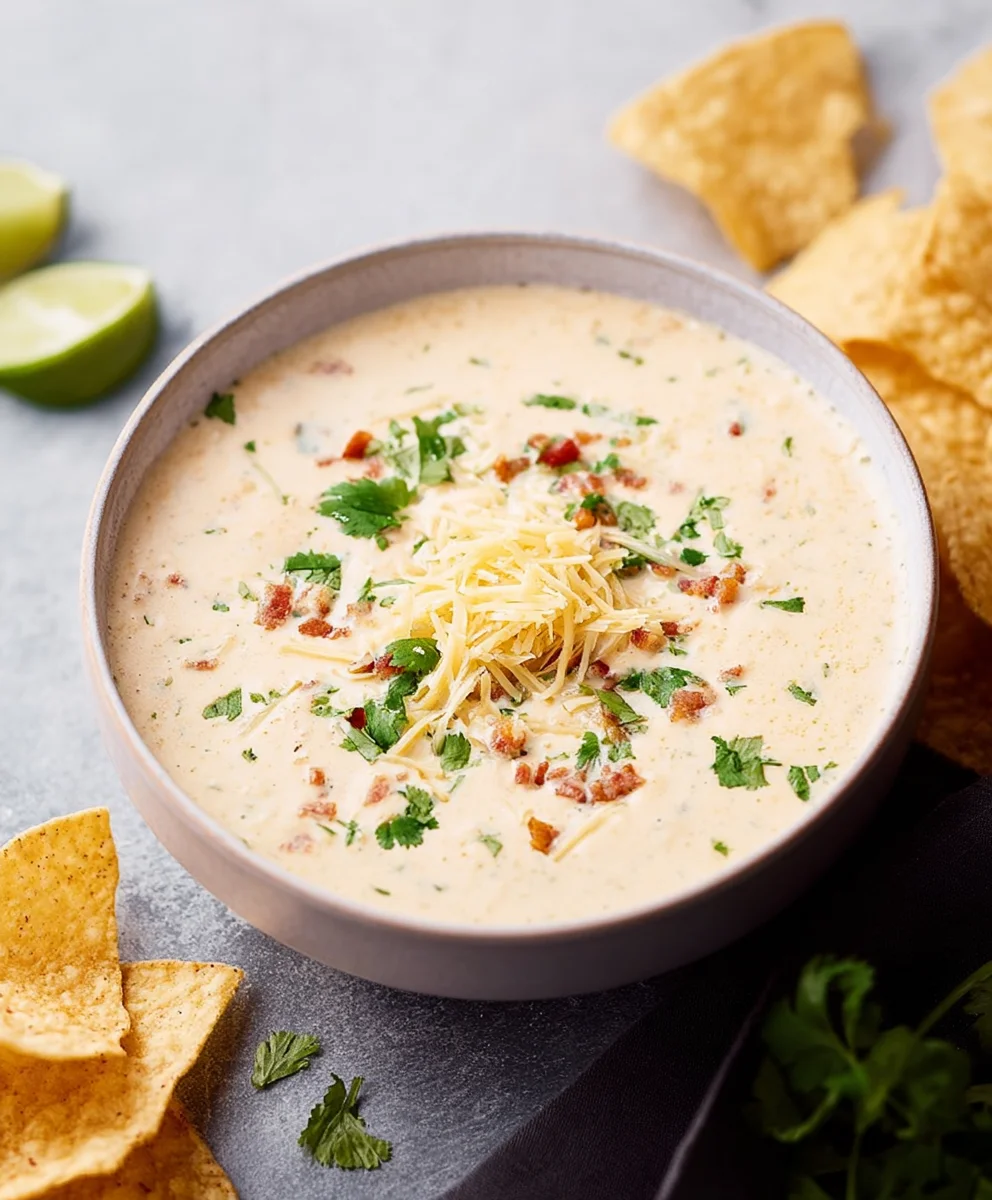 Easy Crockpot White Queso Dip-Creamy & Delicious