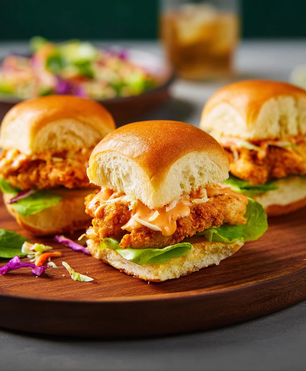 Easy Bang Bang Chicken Sliders - Spicy & Creamy