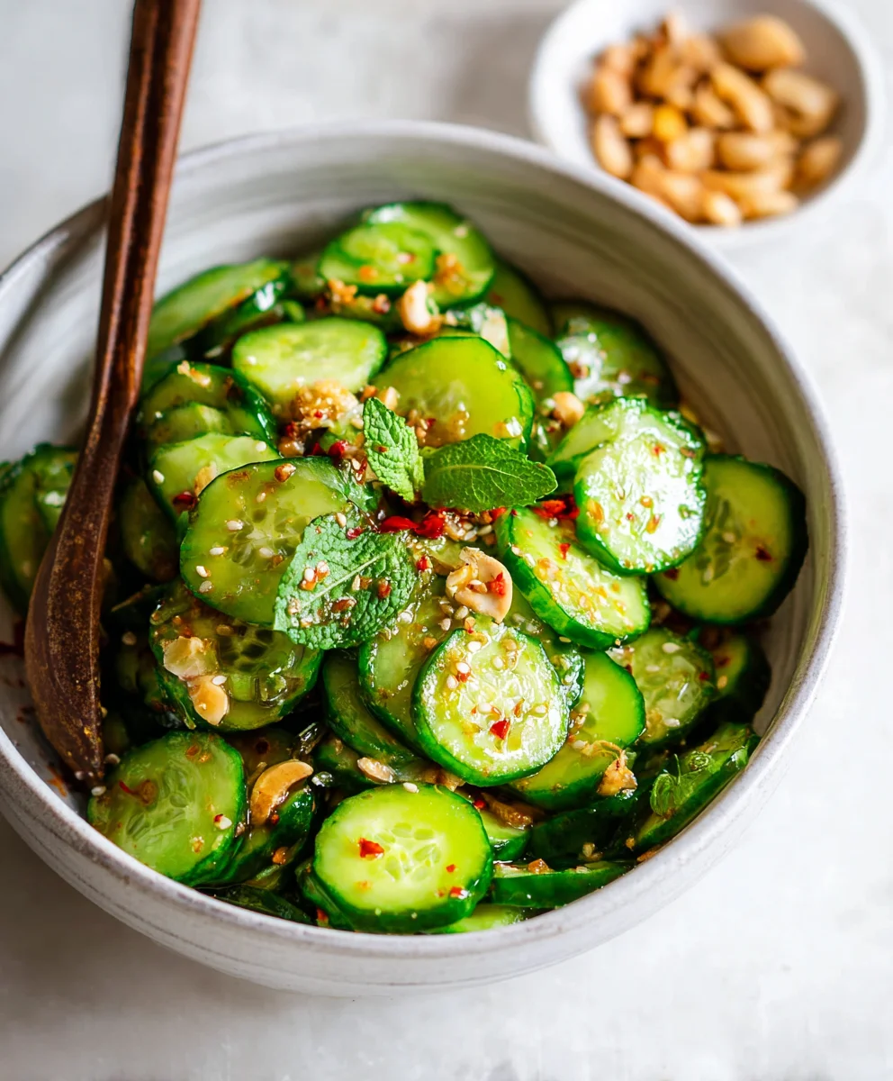 Easy Asian Cucumber Salad- Quick Refreshing Flavor