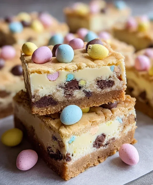 Mini Egg Cheesecake Cookie Bars