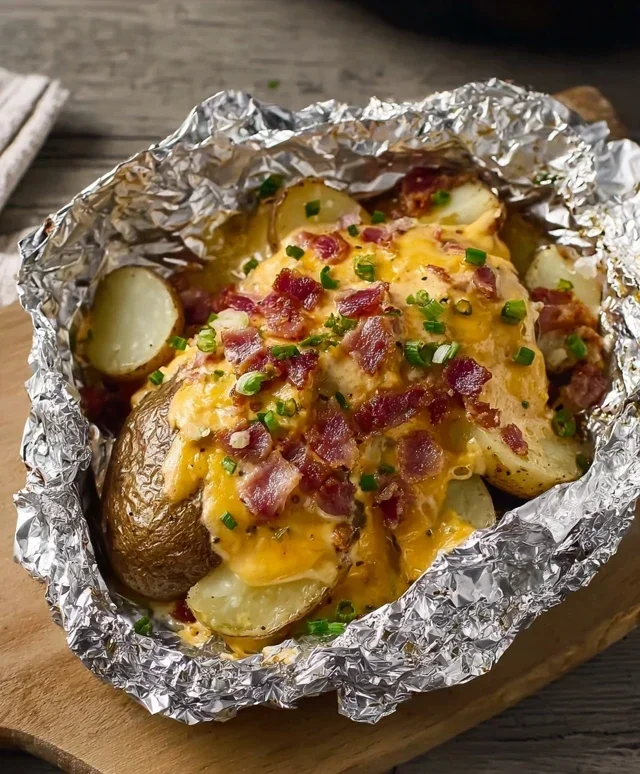 Cheesy Beef Beef Bacon Ranch Potato Foil Packets