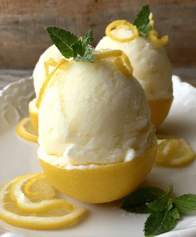 Sorbetto di Limone Dressed Up in a Frozen Lemon Shell