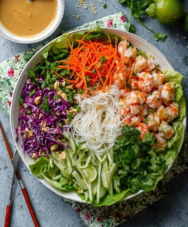 Spring Roll Salad with Peanut Dressing, gluten-free