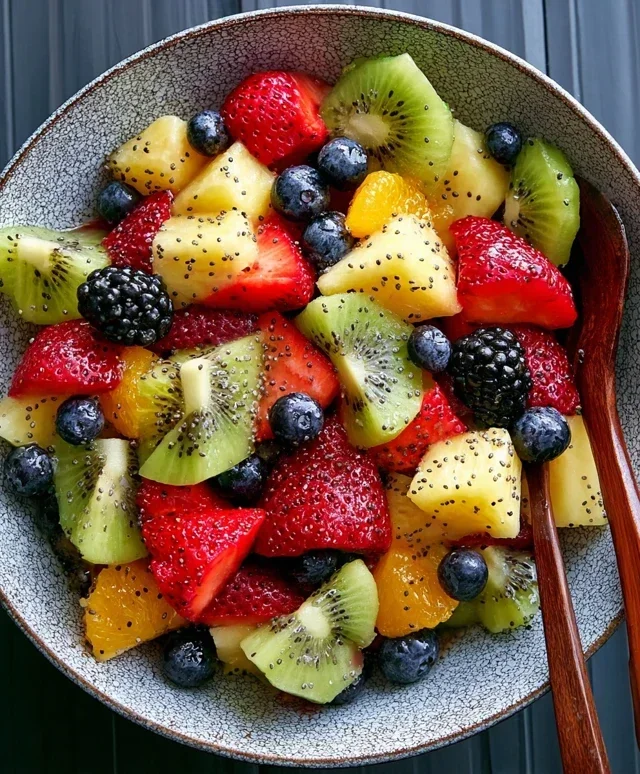 Fruit Salad with Honey-Lime Poppy Seed Dressing