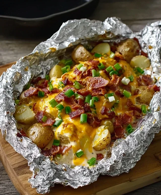 Cheesy Beef Beef Bacon Ranch Potato Foil Packets