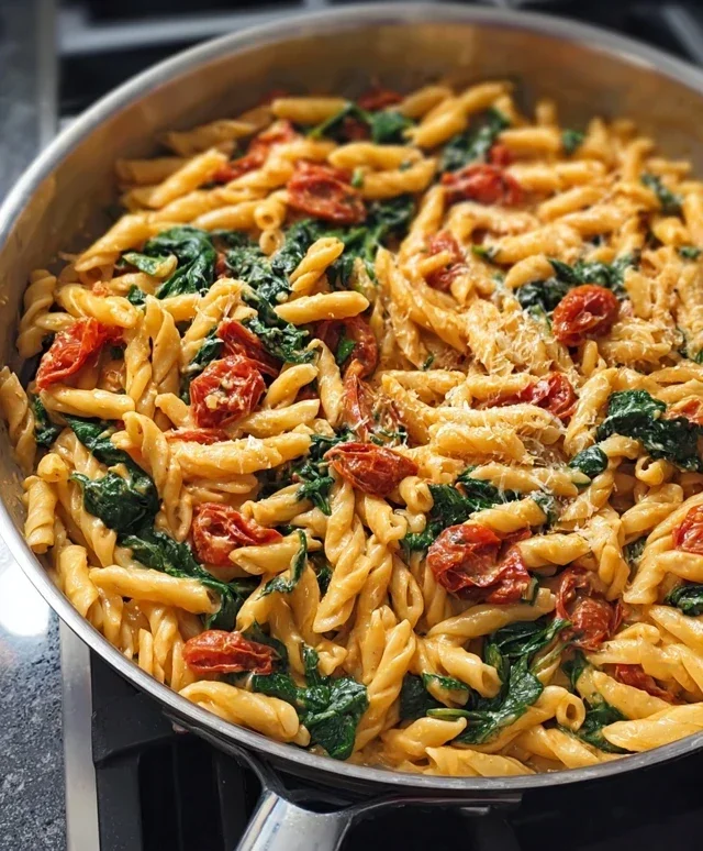 One-Pot Spinach Tomato Pasta