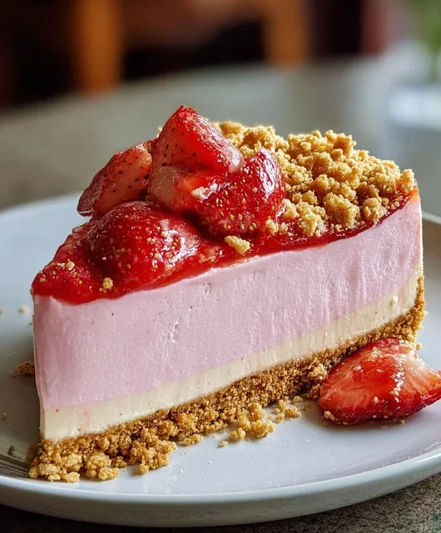 Pink Strawberry Crunch Cheesecake