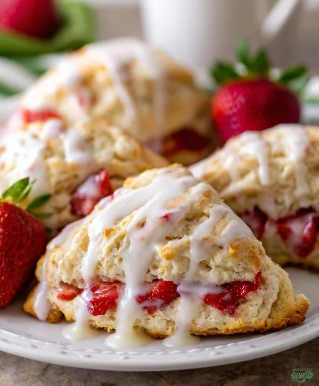 Strawberry Lemon Cream Scones